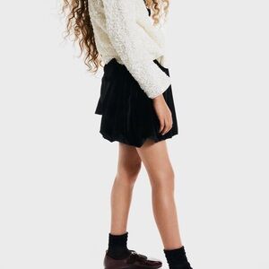 H&M Bow Detail Balloon Skirt Black Sz 6X/7 NWT